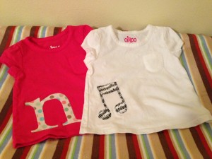 $7 appliqued girls shirts from sizes 12 months to 4T 